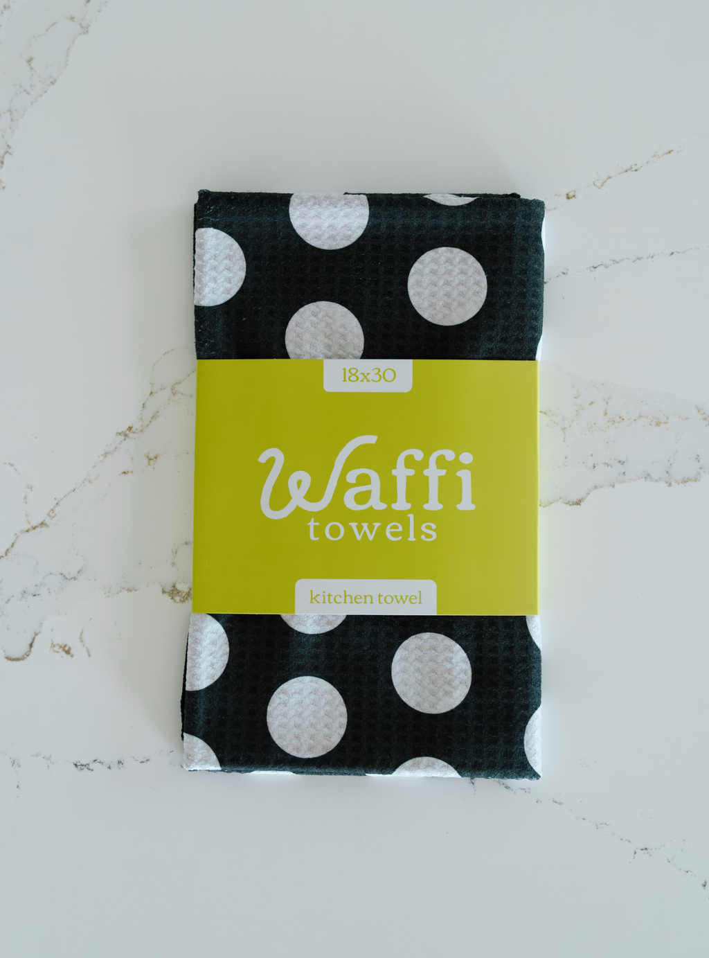 Black and White Polka Dot Waffi Towel