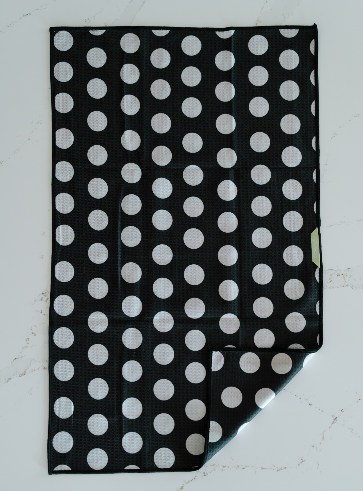 Black and White Polka Dot Waffi Towel