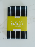 Black and White Stripe Waffi Towel