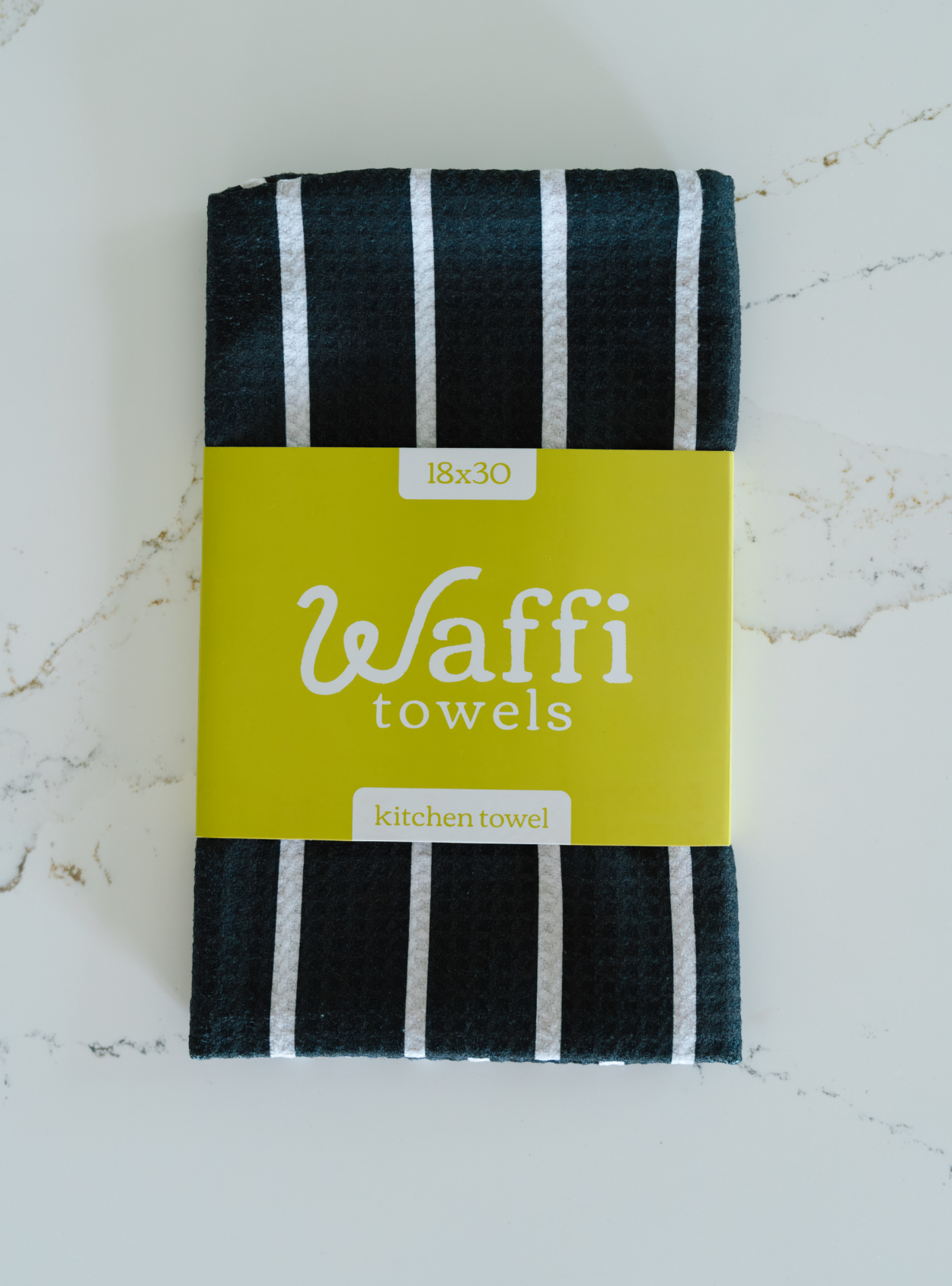 Black and White Stripe Waffi Towel