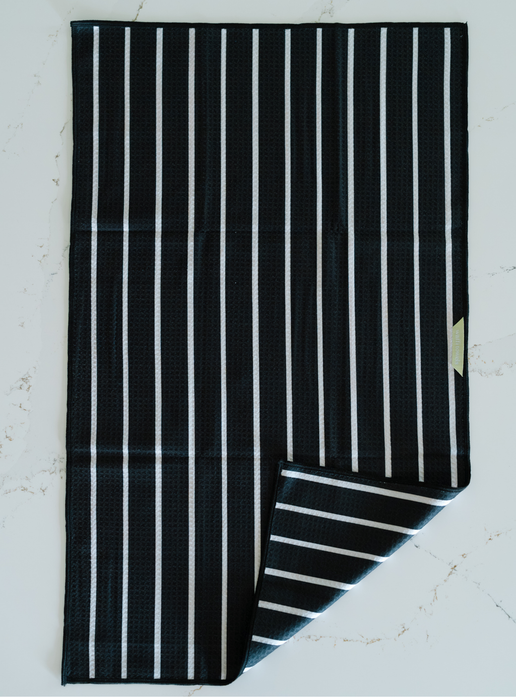 Black and White Stripe Waffi Towel