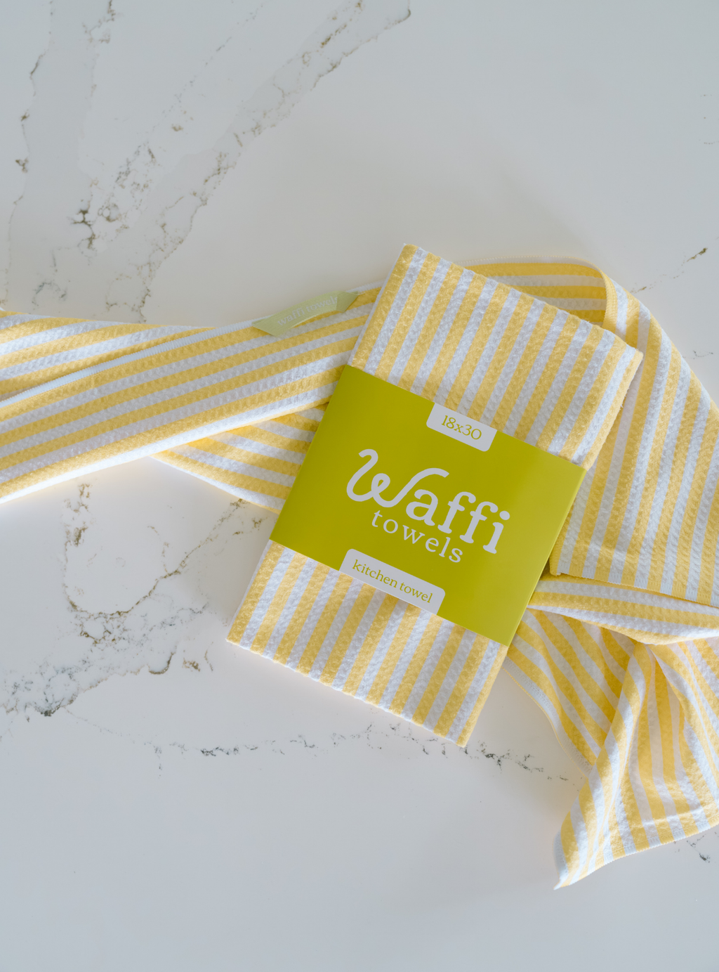 Lemon Stripe Waffi Towel