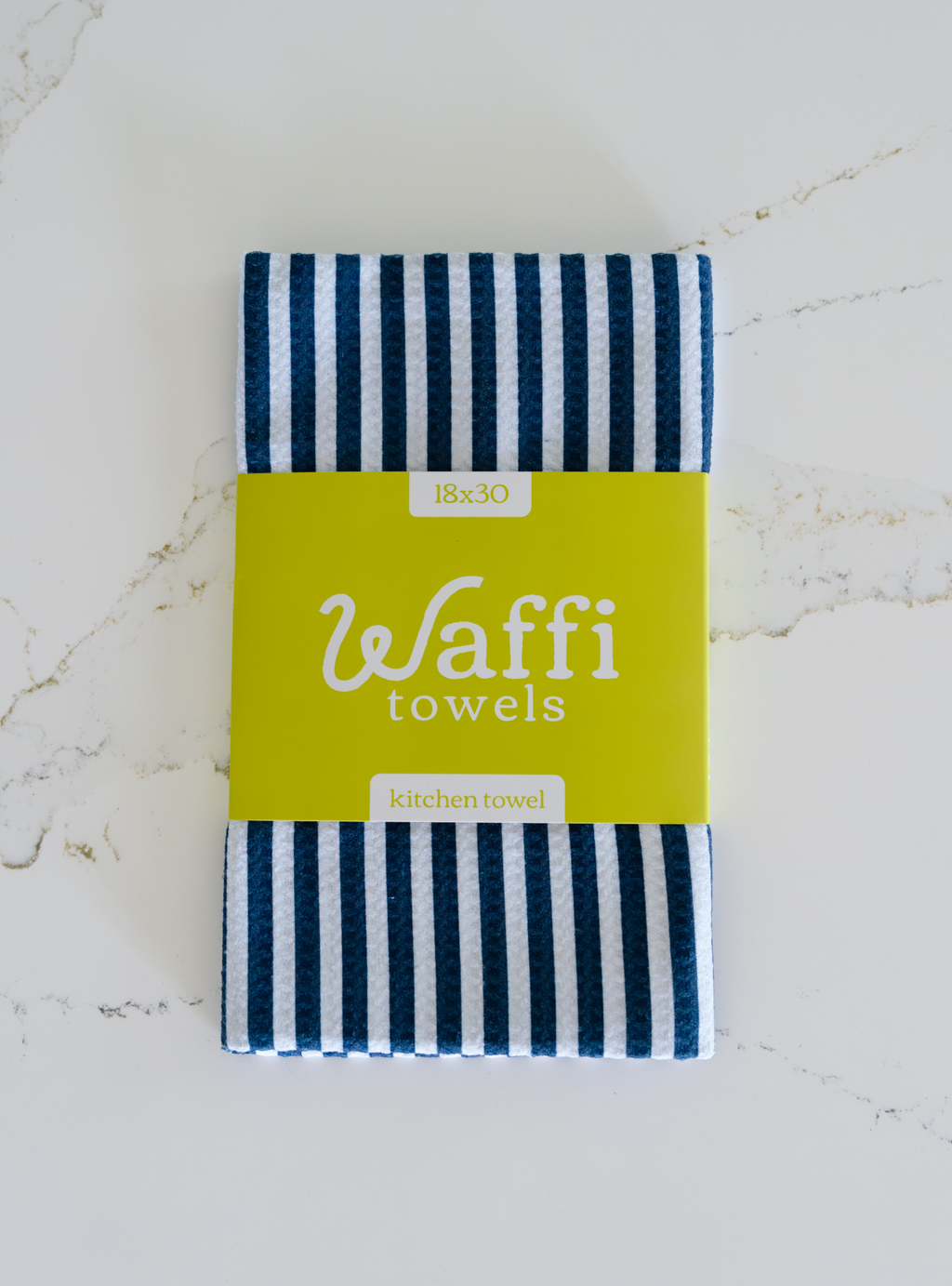 Navy Stripe Waffi Towel