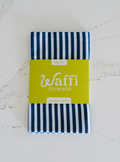 Navy Stripe Waffi Towel