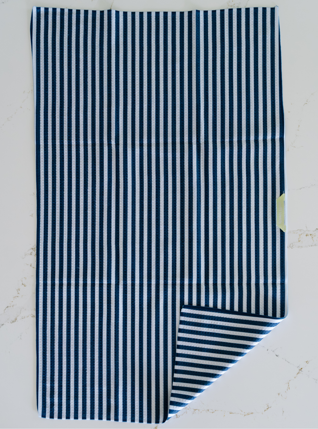 Navy Stripe Waffi Towel
