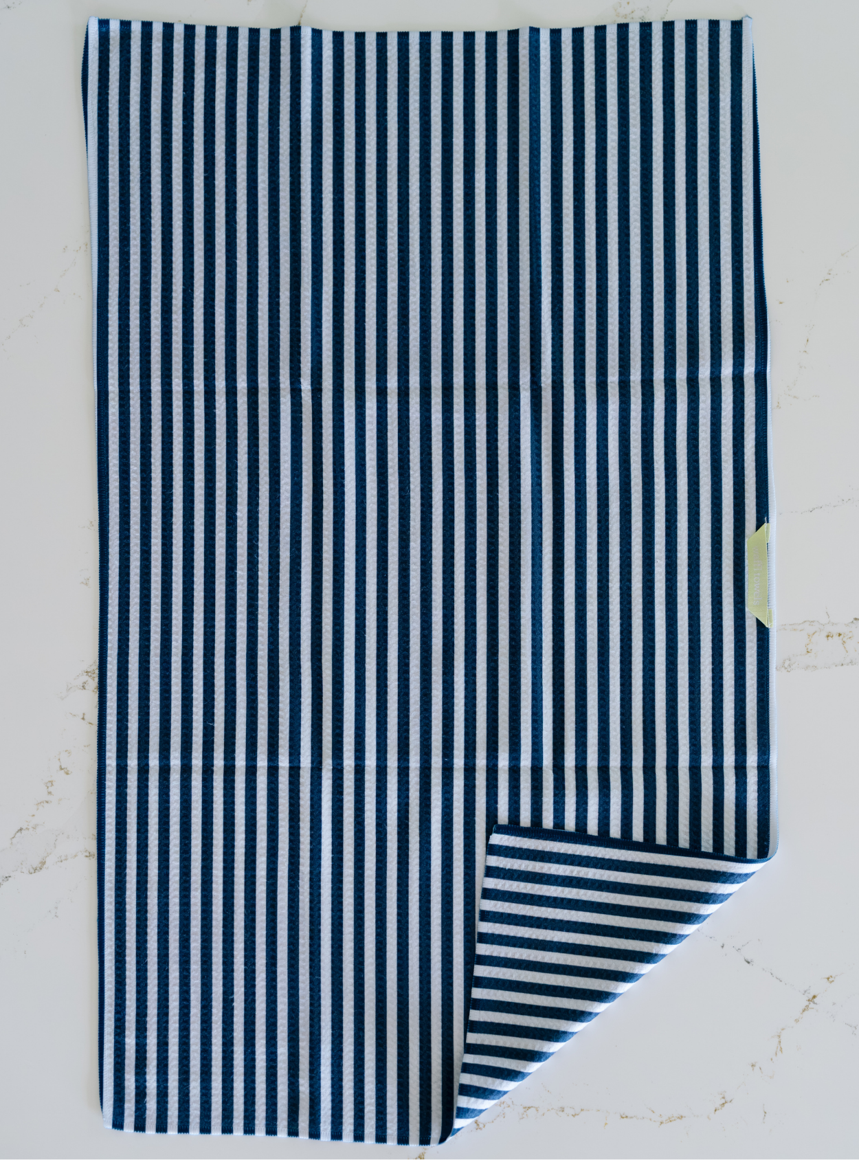 Navy Stripe Waffi Towel