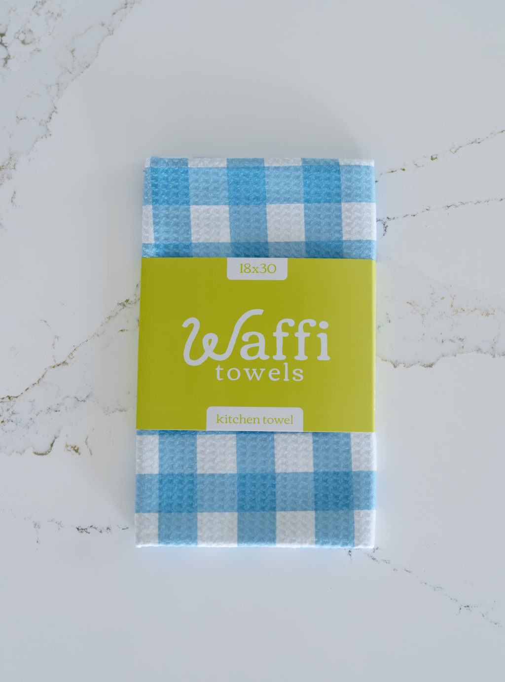 Blue Gingham Waffi Towel