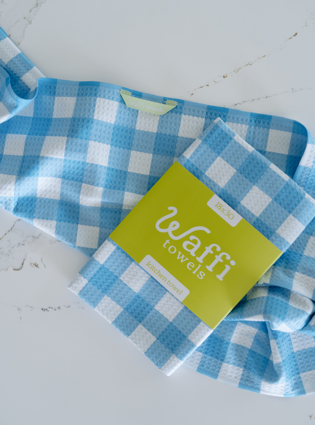 Blue Gingham Waffi Towel