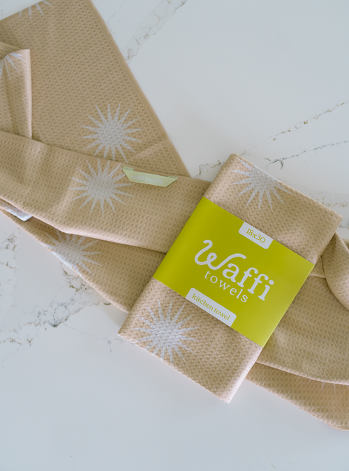 Beige Sparkle Waffi Towel